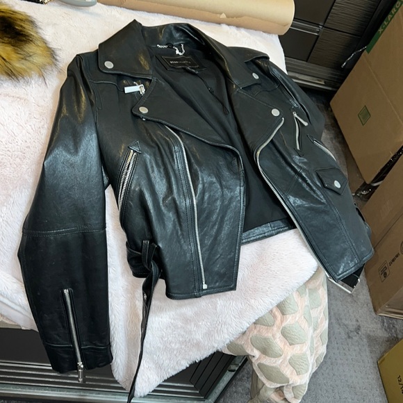 BCBG MAXAZRIA Black leather Jacket - Picture 2 of 10